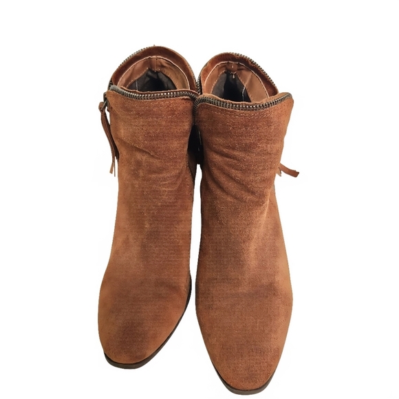 Dolce Vita Hiro Fringe Brown Suede Western Booties Size 9.5 - Picture 3 of 8